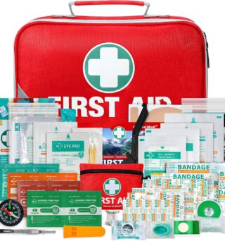 General Medi 2-in-1 First Aid Kit (215 Piece Set) + 43 Piece Mini First Aid Kit -Includes Ice(Cold) Pack, Moleskin Pad and Emergency Blanket for Travel, Home, Office, Car, Workplace